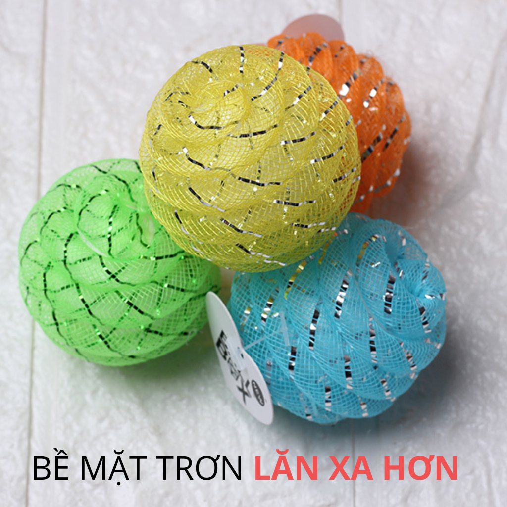 Đồ chơi banh lưới lấp lánh đàn hồi chứa chuông FOFOS