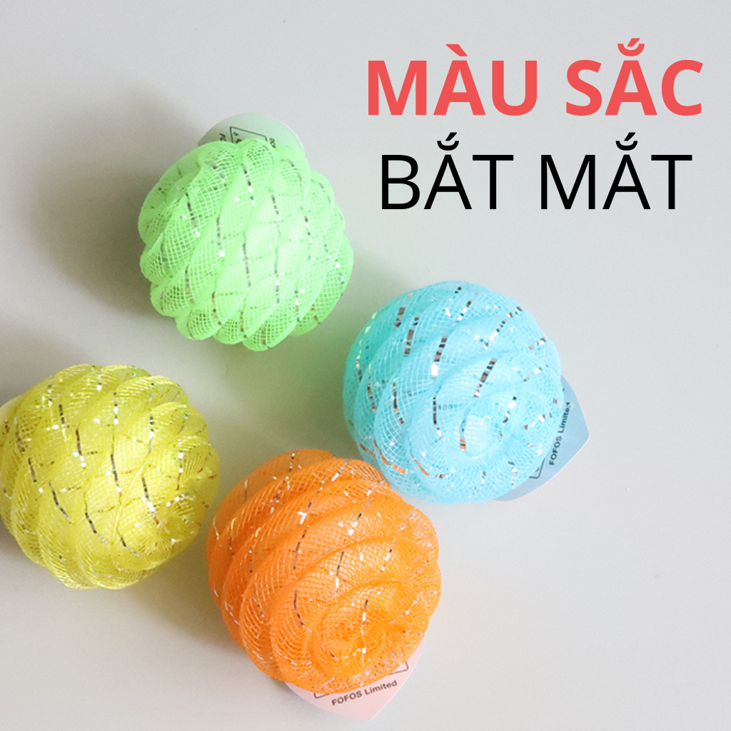 Đồ chơi banh lưới lấp lánh đàn hồi chứa chuông FOFOS