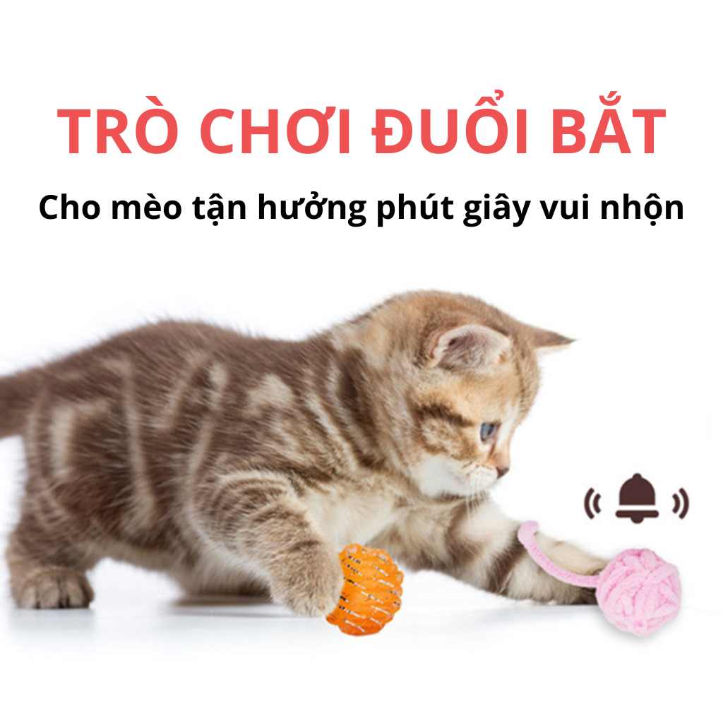 Đồ chơi banh lưới lấp lánh đàn hồi chứa chuông FOFOS