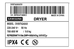Máy sấy bơm nhiệt Samsung 9 kg DV90TA240AX/SV