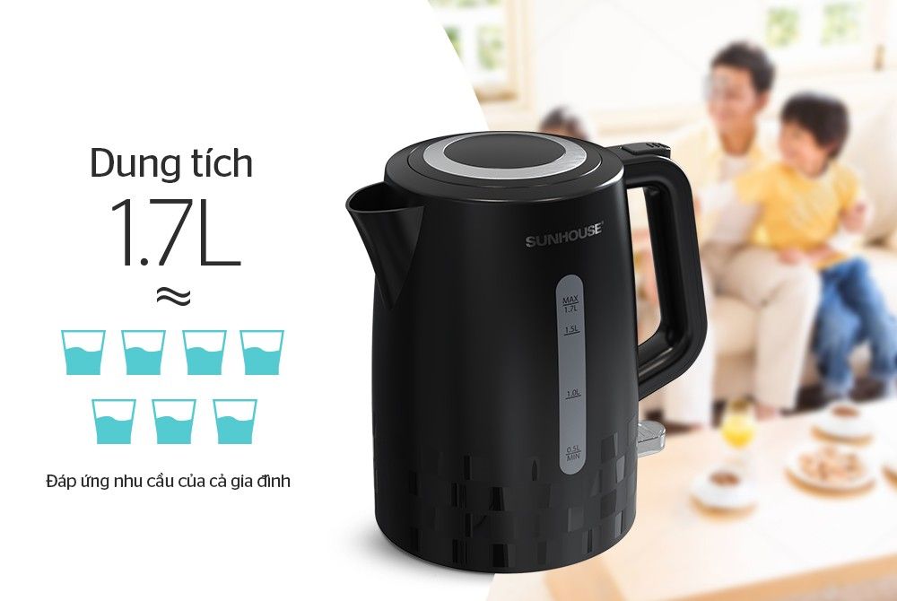 Ấm siêu tốc Sunhouse 1.7 lít SHD1306