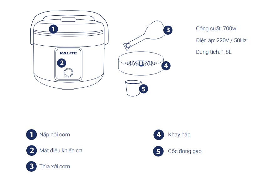 Nồi cơm điện Kalite KL-618