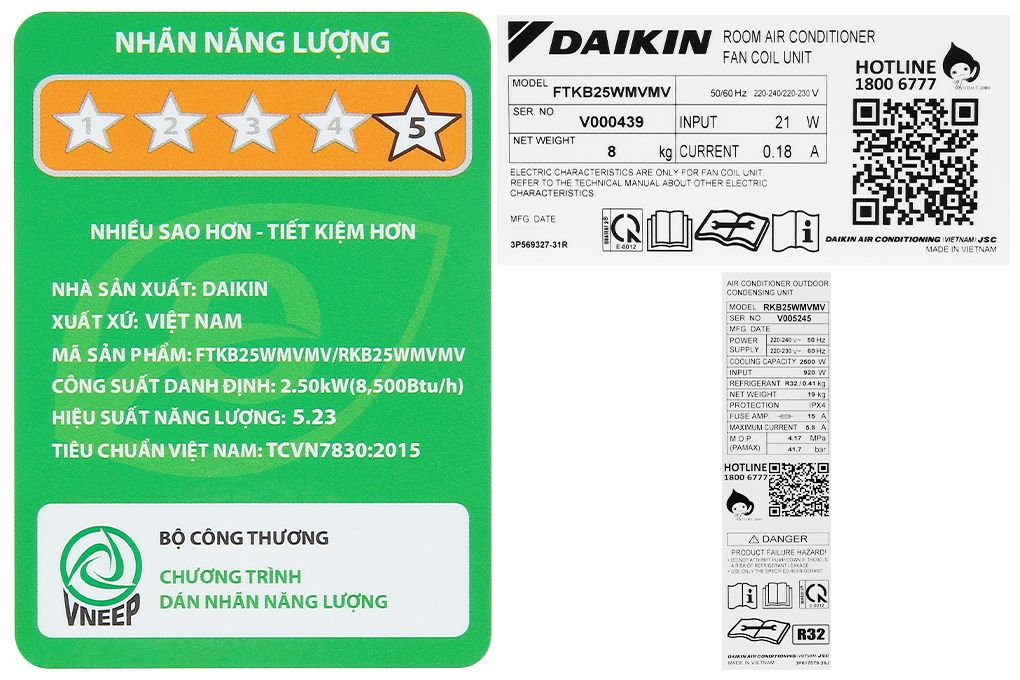 Điều hòa Daikin 1 chiều Inverter 1 HP 9.000BTU FTKB25WMVMV