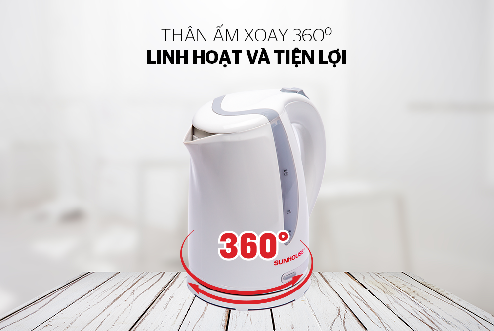 ẤM SIÊU TỐC NHỰA SUNHOUSE SHD1300