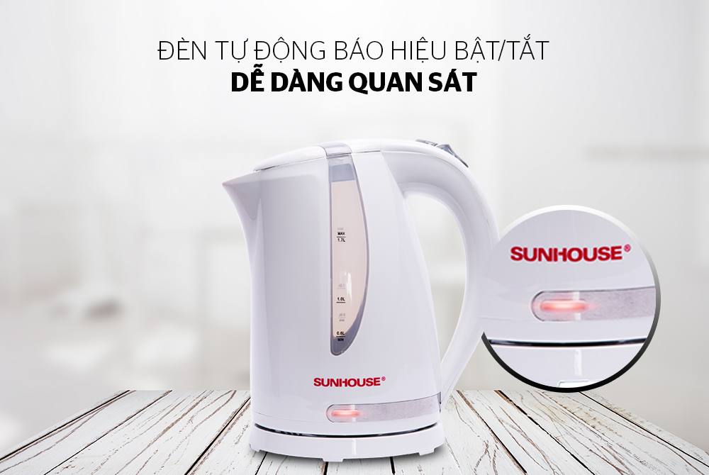 ẤM SIÊU TỐC NHỰA SUNHOUSE SHD1300