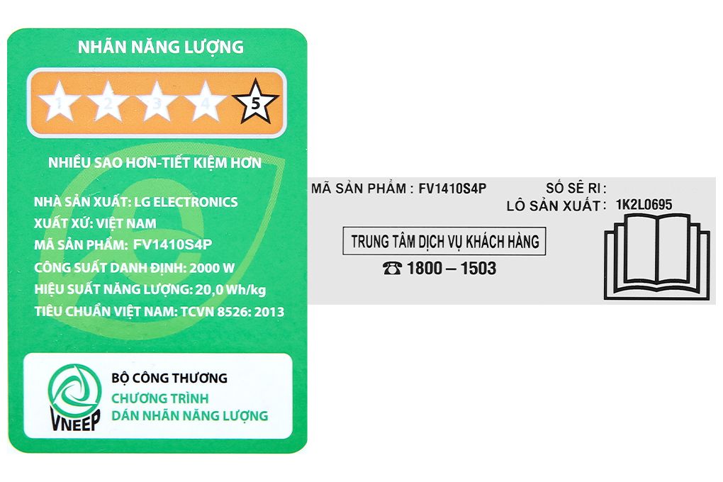 Máy giặt LG AI DD Inverter 10 kg FV1410S4P