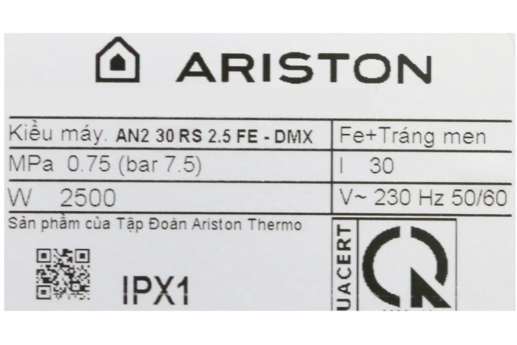 Bình nóng lạnh 30L Ariston AN2 30R 2.5 FE