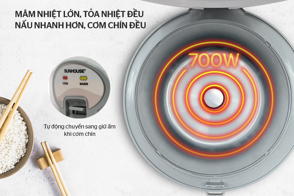 NỒI CƠM ĐIỆN SUNHOUSE 1.8L SHD8602