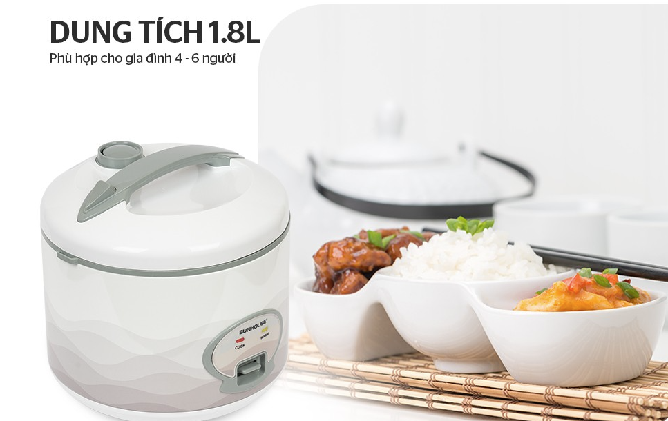 NỒI CƠM ĐIỆN SUNHOUSE 1.8L SHD8602