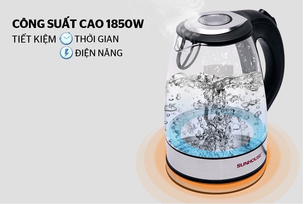 ẤM SIÊU TỐC THỦY TINH 1.7L SUNHOUSE SHD1217