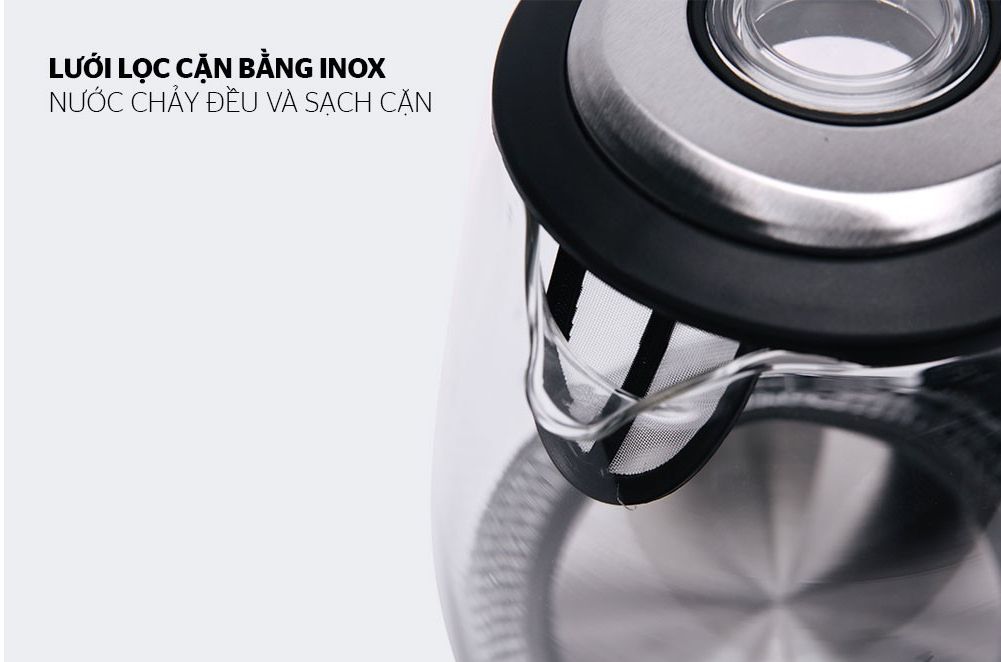 ẤM SIÊU TỐC THỦY TINH 1.7L SUNHOUSE SHD1217