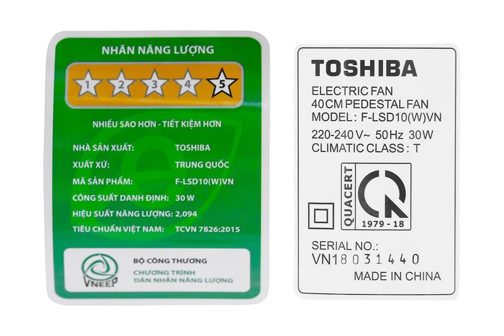 Quạt đứng điều khiển Toshiba DC inverter F-LSD10(W)VN