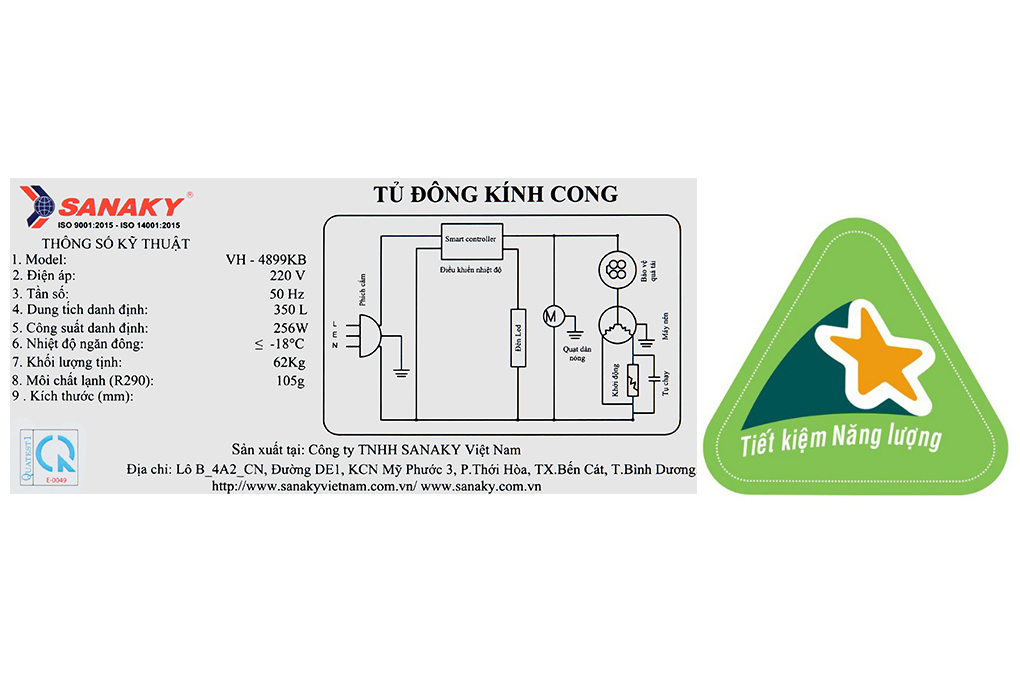Tủ Đông Sanaky Inverter 280 lít VH-3899K3B