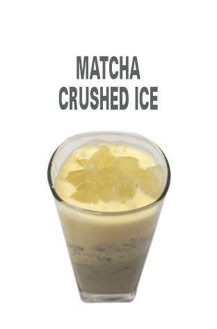  Matcha cream crushed ice with cream brulee and aloe vera 