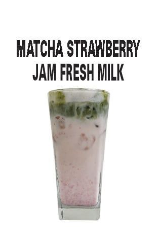  Matcha strawberry jam fresh milk 