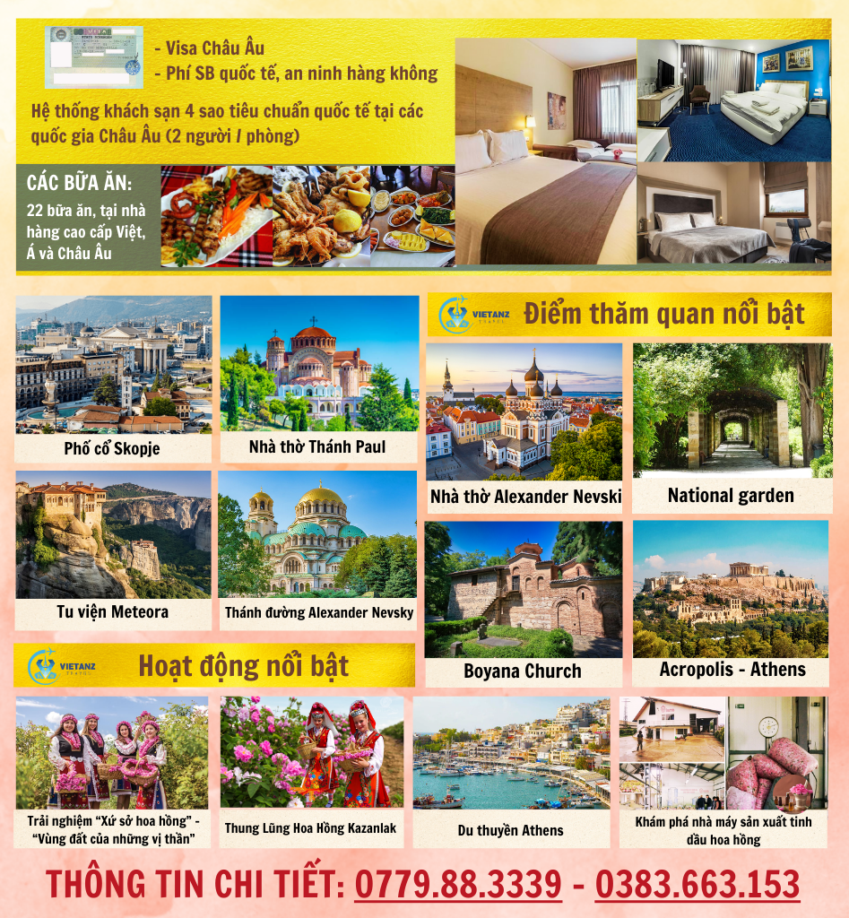 HY LẠP – MACEDONIA - BULGARI 10N9D