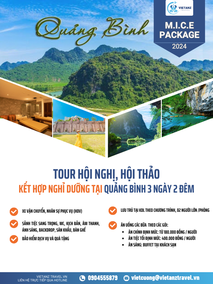 Tour Hội thảo Quảng Bình: Hà Nội - Quảng Bình 3 ngày 2 đêm bằng máy bay