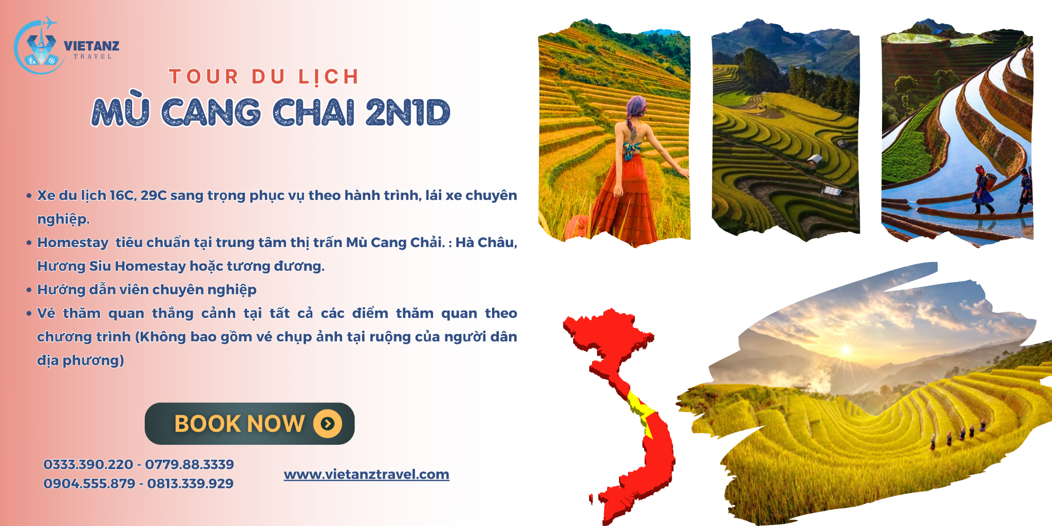 Tour du lịch Mù Cang Chải - Mùa Lúa Chín | 2 ngày 1 đêm