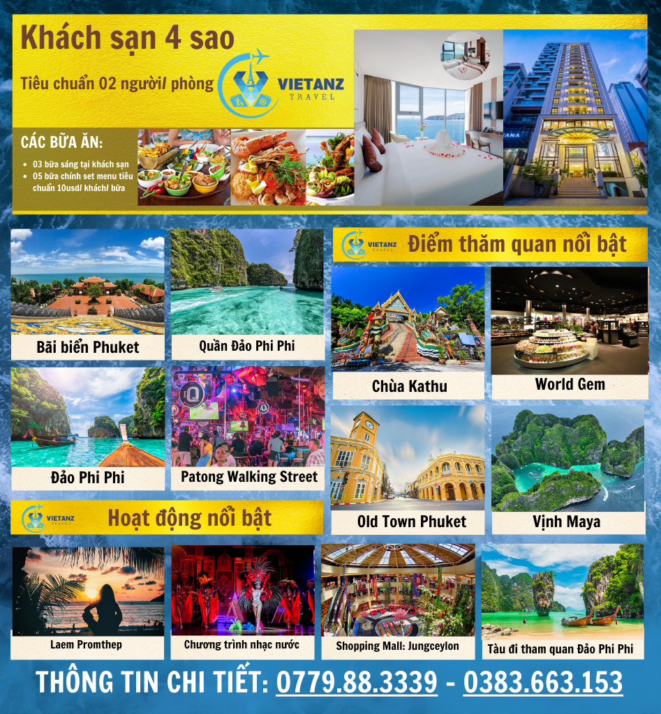 HÀ NỘI - PHUKET - ĐẢO PHI PHI 4N3D (BAY VIETJET AIR)