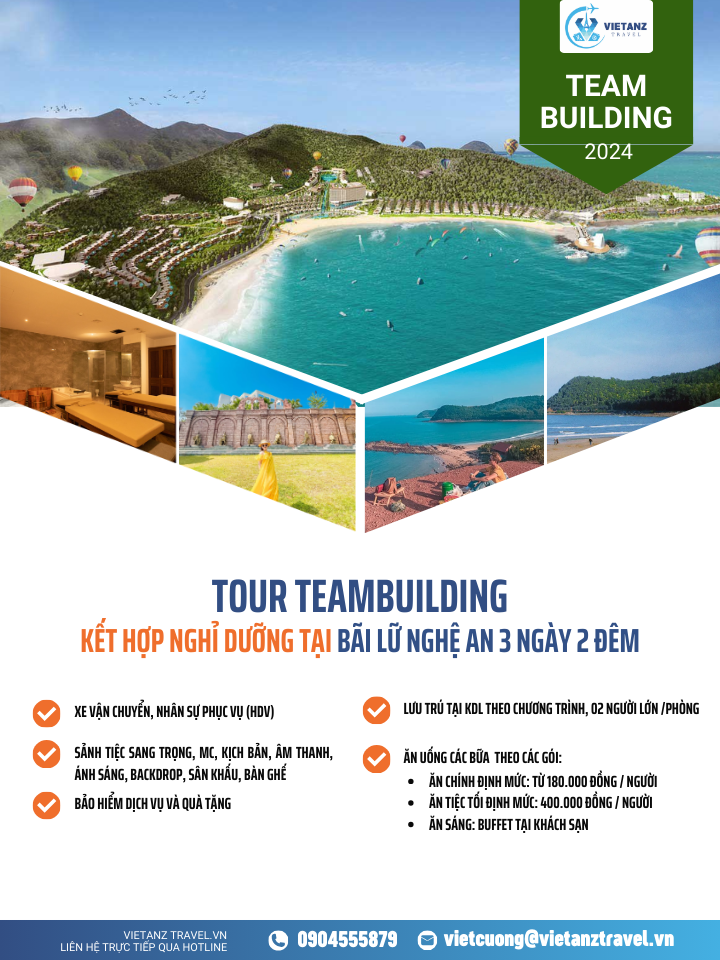 Tour Teambuilding Nghệ An: Hà Nội - Bãi Lữ 3 ngày 2 đêm