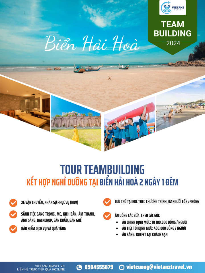 Tour Teambuilding Thanh Hoá: Hà Nội - Hải Hoà 2 ngày 1 đêm