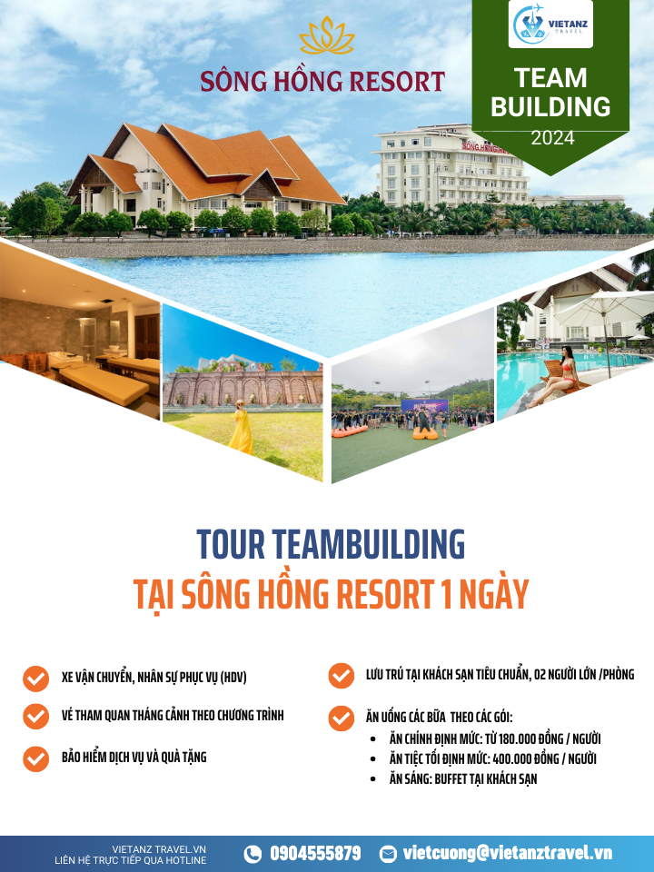Tour Teambuilding Vĩnh Phúc: Hà Nội - Sông Hồng Resort 1 ngày
