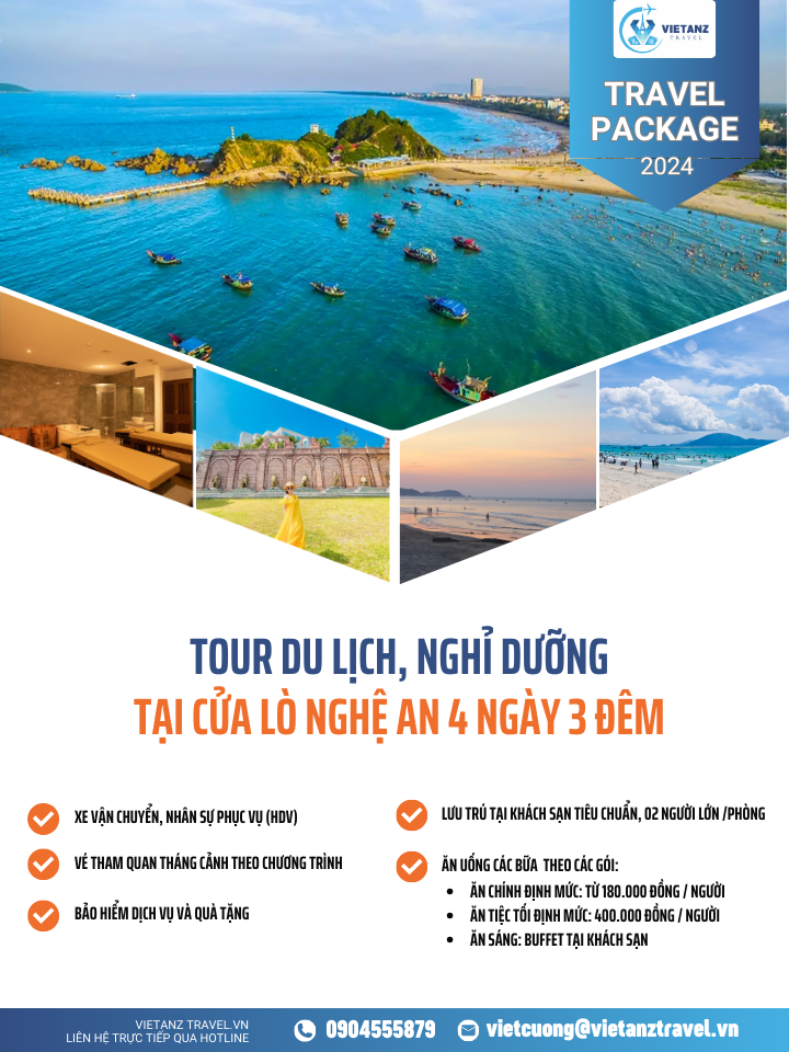 Tour du lịch Nghệ An: Hà Nội - Cửa Lò 4 ngày 3 đêm