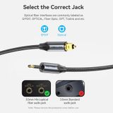  Cáp Quang Audio Toslink to Mini Toslink VENTION BKC (Hi-Fi Sound Quality, support Dolby Digital/DTS/PCM/5.1 Surround Sound) 