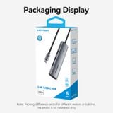  HUB Mở Rộng Đa Năng 5-in-1 VENTION TGZ (Type-C to USB 3.0*4, USB-C*1, 0.15M) 