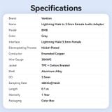  Cáp Chuyển Âm Thanh Lightning to 3.5mm VENTION BMB (Male to Female, 48KHz@16bit, DAC Chip) 
