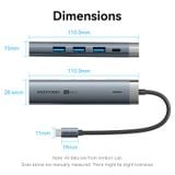  HUB Mở Rộng Đa Năng 5-in-1 VENTION TGM (Type C to 1*HDMI 4K@60Hz, 3*USB3.0 5Gbps, 1*Type-C 3.2 Gen1 5Gbps+PD 100W) 