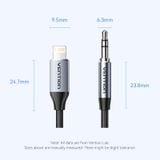  Cáp Chuyển Âm Thanh Lightning to 3.5mm VENTION BMC (Male to Male, 48KHz@16bit, DAC Chip) 