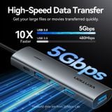  HUB Mở Rộng Đa Năng 5-in-1 VENTION TGZ (Type-C to USB 3.0*4, USB-C*1, 0.15M) 