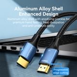  Cáp HDMI 2.1 VENTION ALG 8K (8K@60Hz, Cotton Braided, Aluminum Alloy, Dolby Vision/Dolby Sound, Dynamic HDR, 3D, Aspect Ratio 21:9, HDCP 2.2&2.3, eARC, QMS,VRR, QFT, ALLM) 