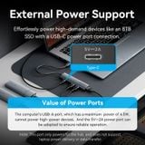  HUB Mở Rộng Đa Năng 5-in-1 VENTION TGZ (Type-C to USB 3.0*4, USB-C*1, 0.15M) 