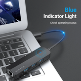  Hub Mở Rộng Kết Nối Đa Năng 4-in-1 VENTION CHN (USB3.0*3, 1*RJ-45 Gigabit Ethernet) 