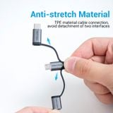  Cáp Sạc Nhanh 3-in-1 MFi USB to M+L+C VENTION CQJ (2.4A, Fast Charging) 