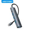  HUB Mở Rộng Đa Năng 5-in-1 VENTION TGZ (Type-C to USB 3.0*4, USB-C*1, 0.15M) 