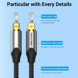  Dây cáp audio quang chất lượng cao VENTION BAV (2M, Optical Fiber Braided Audio) 