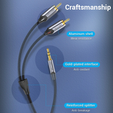  Dây cáp âm thanh chất lượng cao AUX 3.5MM to 2RCA VENTION BCN (Cotton Braided, Aluminum Alloy Type) 