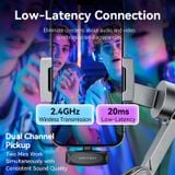  Micro Không Dây USB-C VENTION NCB (32kHz, 26Hrs, One paring Two, 50m, Bộ 2 cái) 