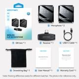  Micro Không Dây USB-C VENTION NCB (32kHz, 26Hrs, One paring Two, 50m, Bộ 2 cái) 