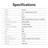  HUB Chuyển Đa Năng VENTION CHJ (Type-C to 4*USB3.2 Gen2, 1*USB-C 10Gbps) 