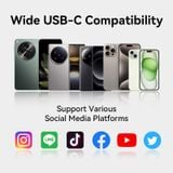  Micro Không Dây USB-C with Charging Case VENTION NCA (48kHz, 7Hrs, One paring Two, 300m, Bộ 2 cái) 