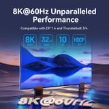  Cáp Chuyển Type-C to DP 8K Bi-Directional VENTION CRG (8K@60Hz/4K@240Hz, Thunderbolt 3/4, 32.8Gbps, 10 Bit, HDCP2.3, Dynamic HDR, Male to Female) 