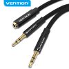  Dây cáp âm thanh chất lượng cao AUX Audio 2 in 1 VENTION BBL (1M, AUX Cable 3.5mm) 