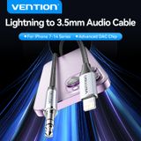  Cáp Chuyển Âm Thanh Lightning to 3.5mm VENTION BMC (Male to Male, 48KHz@16bit, DAC Chip) 