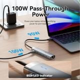  Hub Mở Rộng Kết Nối Đa Năng 6-in-1 VENTION TGN (0.15M, 5Gbps, C to HDMI 4K@60Hz, Type-C3.2 Gen1*1, USB 3.0*2, RJ45 1Gbps*1,PD 100W*1) 