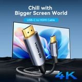  Cáp Chuyển USB-C to HDMI-A 4K VENTION CRH (4K@60Hz, HDCP2.2, Support 3D, Cotton Braided) 