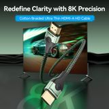  Cáp HDMI2.1 VENTION ALO 8K@60Hz (8K@60Hz, 4K*2K@240Hz/144Hz/120Hz, 48Gbps, Static / Dynamic HDR, VRR, QMS, QFT, ALLM, eARC, 12-bit Color Depth, Ultra Thin, 2m) 